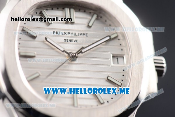 Patek Philippe Nautilus Jumbo Swiss ETA 2824 Automatic Stainless Steel Case/Bracelet with White Dial and Stick Markers (BP) - Click Image to Close